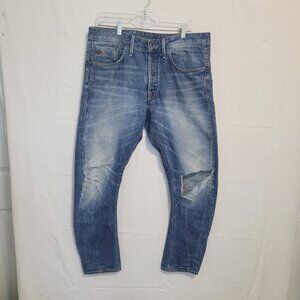 G Star Raw Men's Vintage GS01 Loose Tapered Distressed Jeans Size 36